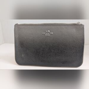 Coach Black Leather Zip Pouch
